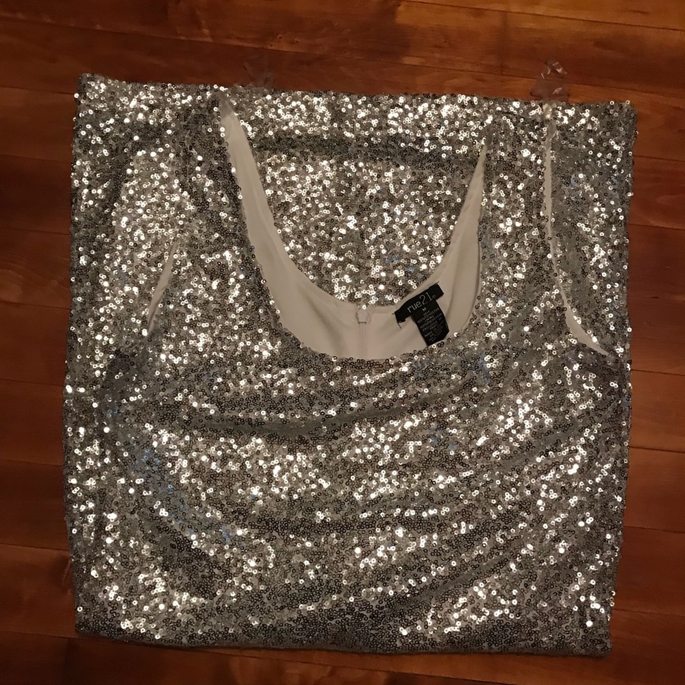 Silver sequined dress